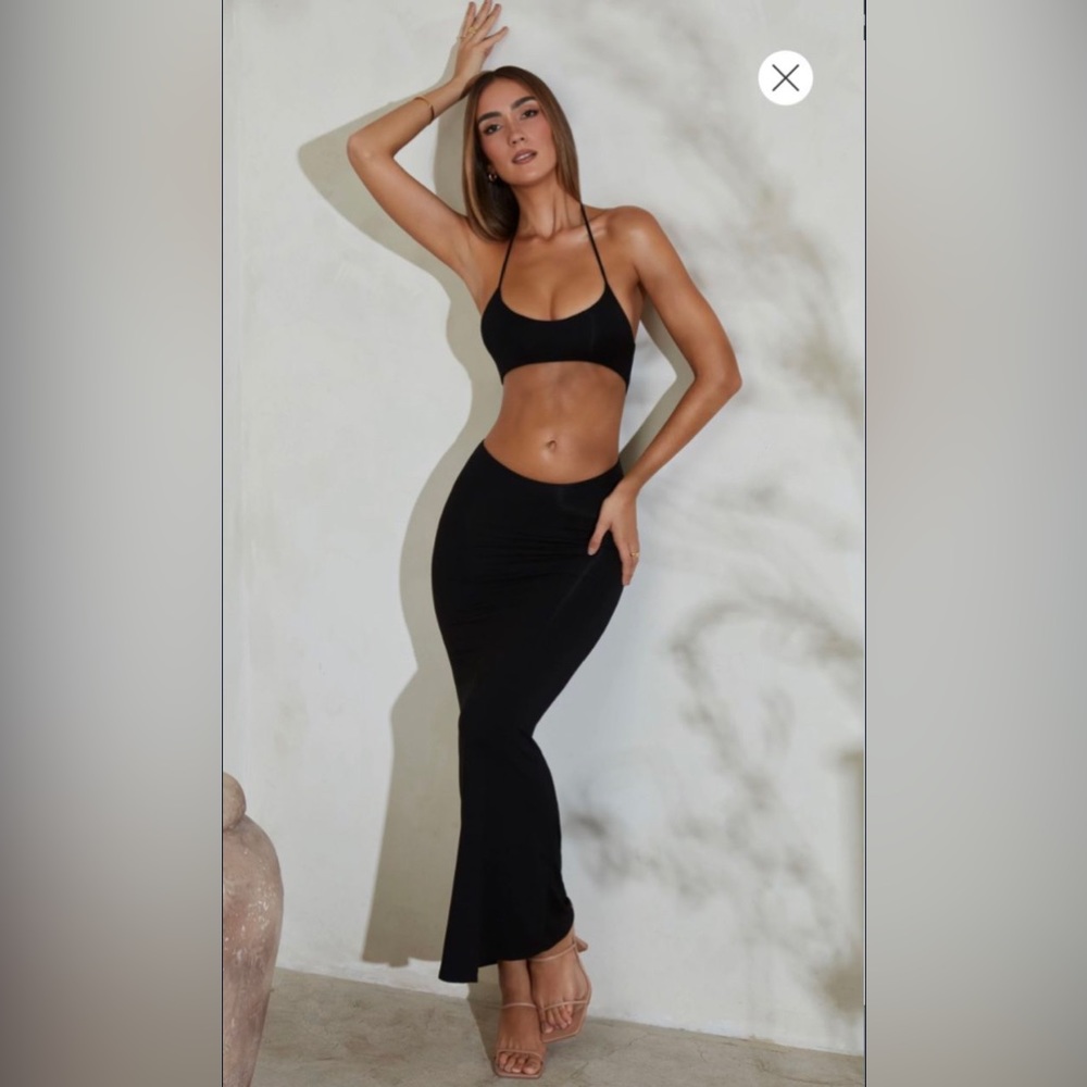 Flared Hem Cut Out Maxi Dress